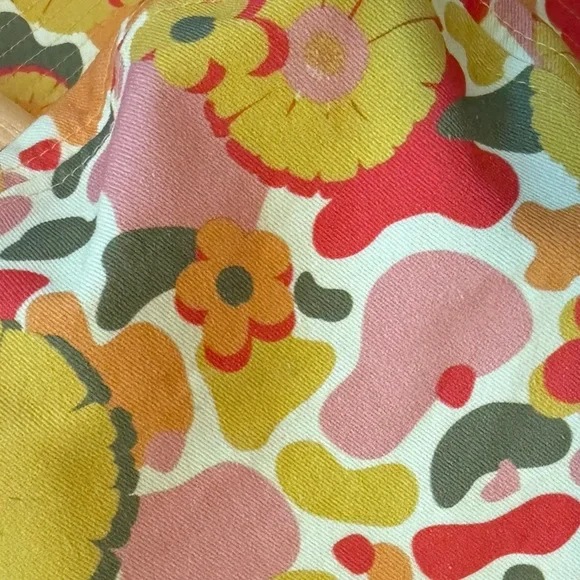 MAD Engine Retro Hippie Boho Flower Bucket Hat with Drawstring Cotton OS - Picture 7 of 10